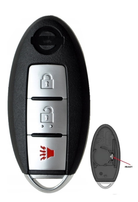 Obudowa Pilota NISSAN Juke QASHQAI Micra Note 3 przyciski blaszka z Prawej