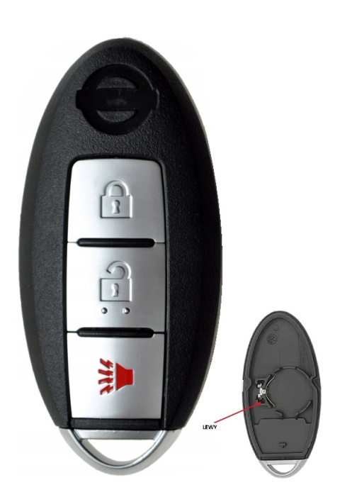 Obudowa Pilota NISSAN Juke QASHQAI Micra Note 3 przyciski blaszka z lewej